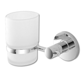 Portaspazzolino cromo alluminio in abs con piastrina antiruggine.