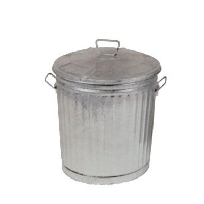 Bidone zincato con coperchio, capacità lt.35