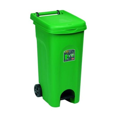 Pattumiera ruote/pedale lt.80 verde