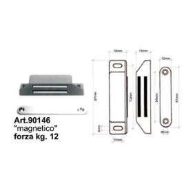 Calamita forza kg 12 in blister, colore: bianca