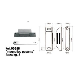 Calamita forza kg 8 in blister, colore bianco