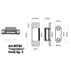 Calamita forza kg 4 in blister, colore: bianca