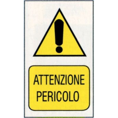 Targa 20x30 attenzione pericolo (pezzi 10)