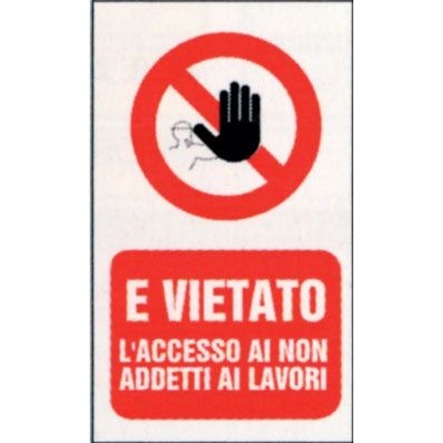 Targa 20x30 vietato non addetti pezzi 10