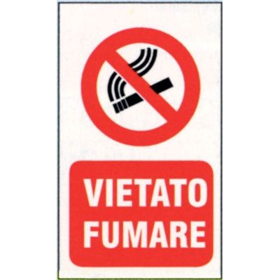 Targa 20x30 vietato fumare (pezzi 10)