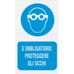 Targa 20x30 usare protezione occhi(pezzi 10)