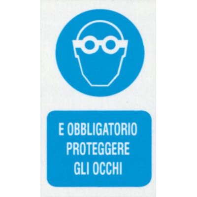 Targa 20x30 usare protezione occhi(pezzi 10)