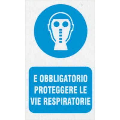 Targa 20x30 obbligo proteggere vie respiratorie (pezzi 10)