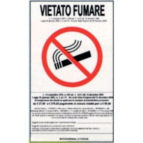 Targa 20x30 vietato fumare(pezzi 10)