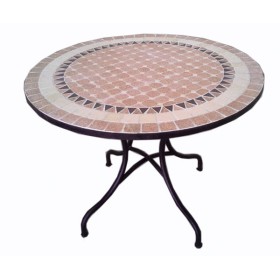 Tavolo ferro battuto mosaico tondo d.100 x 75h cm. d.10983