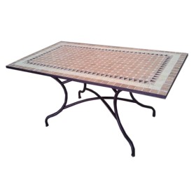 Tavolo ferro battuto mosaico cm. 200 x 100 x 75h d.11185