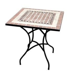 Tavolo ferro battuto mosaico cm. 70 x 70 x 75h d.11187