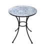 Tavolo mosaico azulejos tondo, struttura in acciaio verniciato d.60