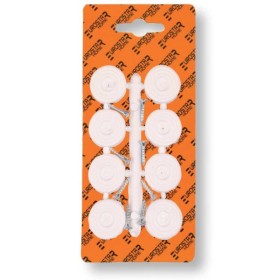 Sottosedia con vite, colore: bianco mm25 in blister da 8 pezzi