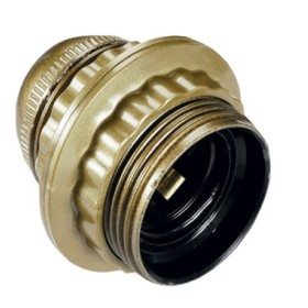 Portalampada filettato con ghiera e27,150W 4A 250V, colore oro