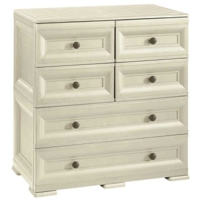 Cassettiera 6 cassetti (4+2) tontarelli 79x43x85,5 angora