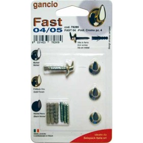 Gancio fast con tassello mm.4, finitura cromo,in blister da 4 pezzi