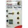 Gancio fast con tassello mm.4, oro lucido,in blister da 4 pezzi