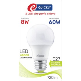 Lamp.goccia a60 led e27 8w 4000k