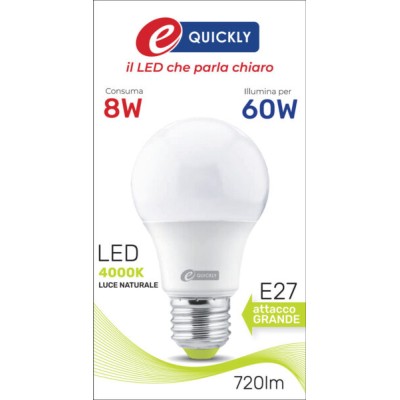 Lamp.goccia a60 led e27 8w 4000k