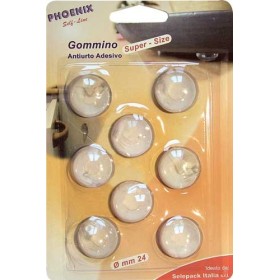 Gommini paracolpi adesivi trasparenti 24x8MM In blister da 8 pz.