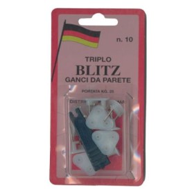 Gancio blitz triplo in blister da 10 pezzi