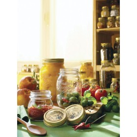 Vaso in vetro quattro stagioni bormioli completo di capsula 15 cl.