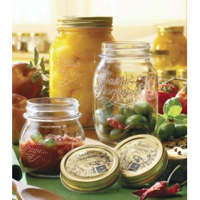 Vaso in vetro quattro stagioni bormioli completo di capsula 100 cl.