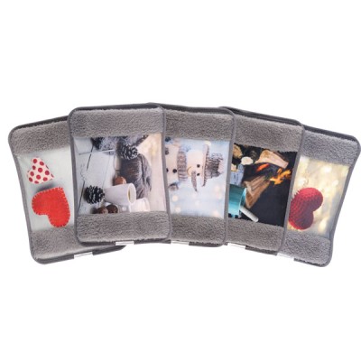 Borsa acqua calda elettrica con tasca per mani cm. 28x19 vari disegni