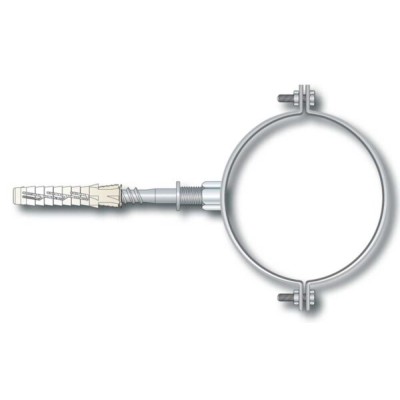 Collare tondo in acciaio zincato c/vite e tassello 10x50 125mm(bs.2pz)