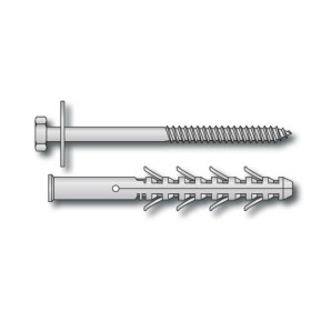 Tassello nylon prolungato c/vite d.12 TE+rondella mm.16X240(pz.25)