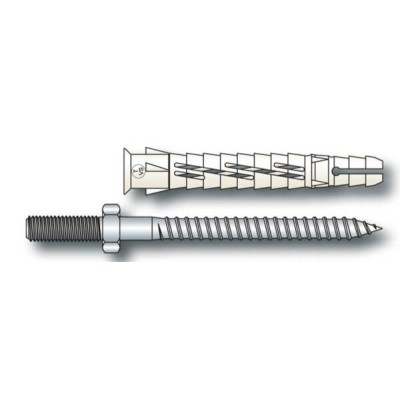 Ancorante nylon universale c/bordo svasato c/vite acc mm.10x160(pz25)