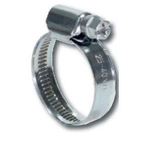Fascetta metallica stringitubo in acciaio mm.25/40 banda 12mm (pz.50)