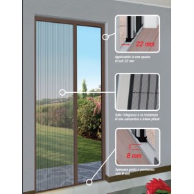 Zanzariera porta plixe 240x135 marrone