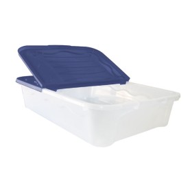 Box storage duo con coperchio e ruote l 60x40x17h colore: blu