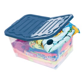 Box storage duo xl con ruote e coperchio 60x40x30h colore: blu