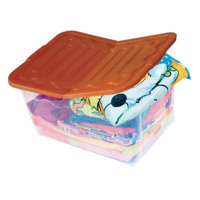 Box storage duo l con ruote e coperchio 60x40x17h colore: arancio