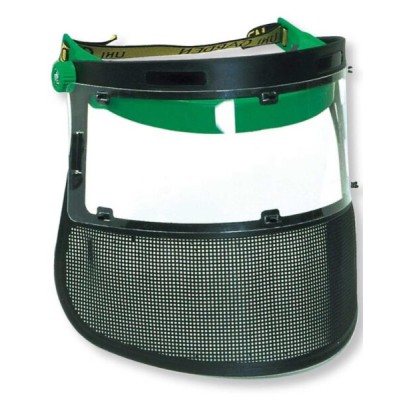 Visiera protettiva combinata con schermo in rete e policarbonato
