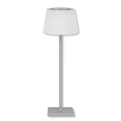 Lampada da tavolo ricaricabile Kate metallo grigia