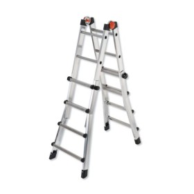 Scala telescopica alluminio 4+5 pioli 150 Kg