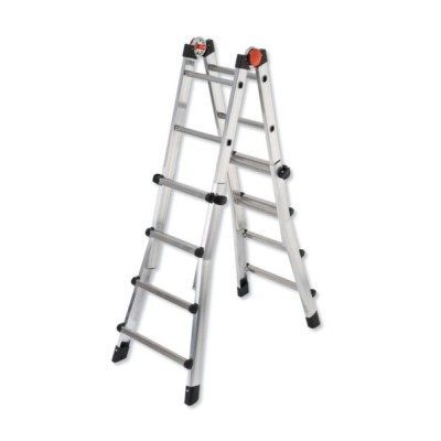 Scala telescopica alluminio 4+5 pioli 150 Kg