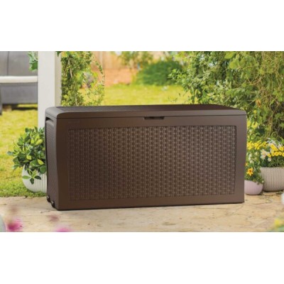 Baule samoa keter in resina port.seduta 150kg cm.116x45x57h marrone