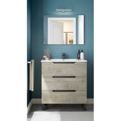 Mobile bagno Lea 80x45x86h Rovere Alaska e grigio antracite