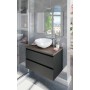 Mobile bagno sospeso Noa 79x46x53h grigio antracite e olmo lav.ovale