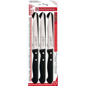 Coltelli da bistecca set da 6 pezzi inox manico chiodato nero