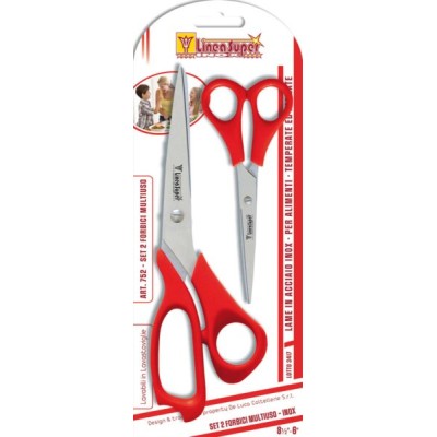 Forbici multiuso set da 2 pezzi inox manico plastica