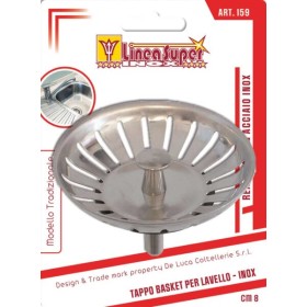 Tappo filtro basket per lavello inox 8 cm.