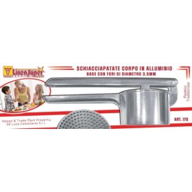 Schiacciapatate in alluminio base con fori diametro da 3,5 mm.
