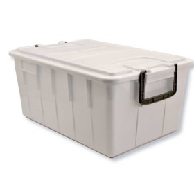 Cassa food box impilabile e sovrapp.c/coperchio 58x26x38 lt.40 bianco