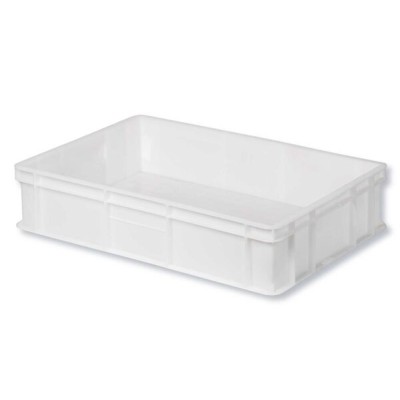 Cassetta impilabile sovrapponibile cm.60x40x13h bianca